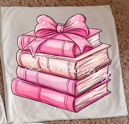 Pink book stack