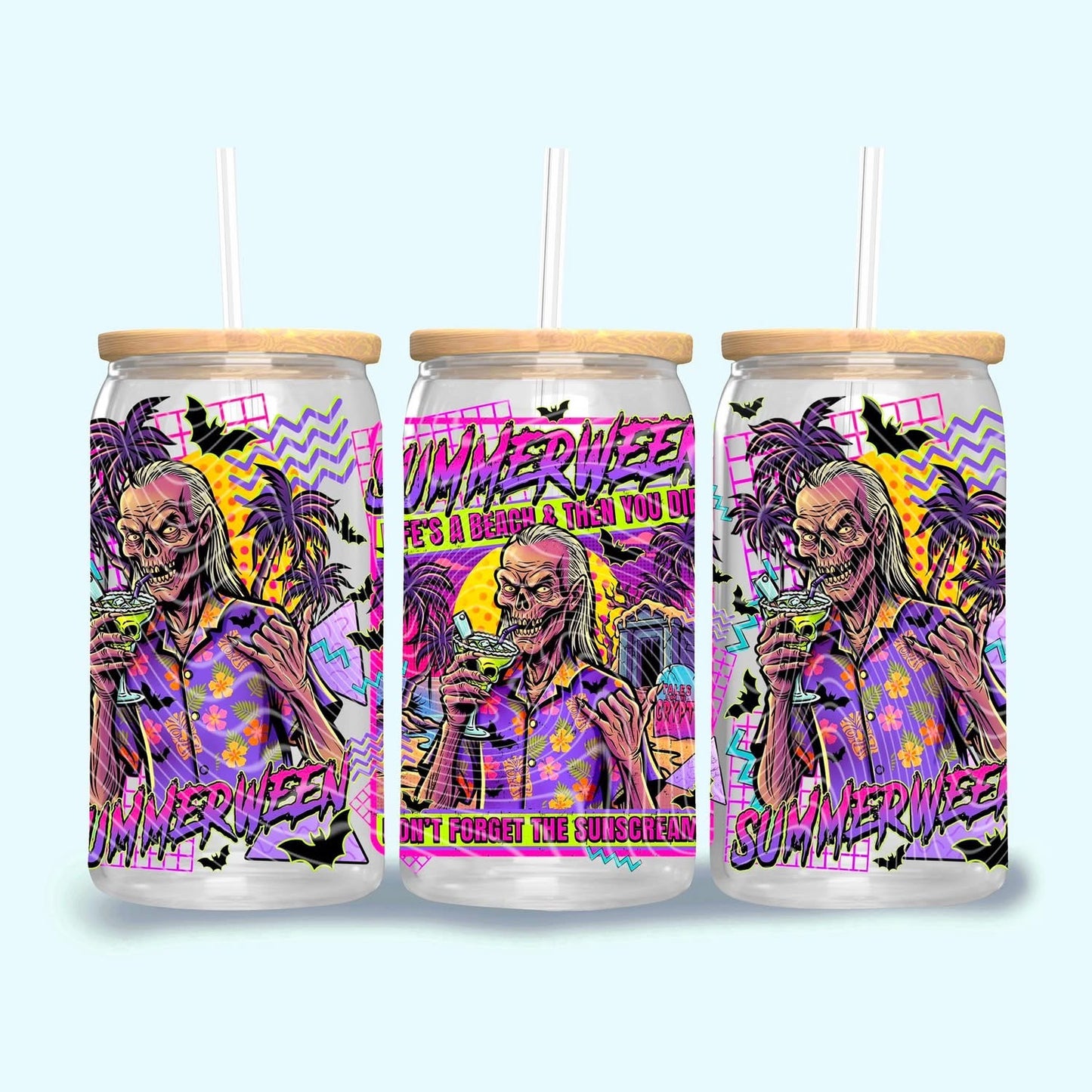 SummerWeen 16oz Glass Can