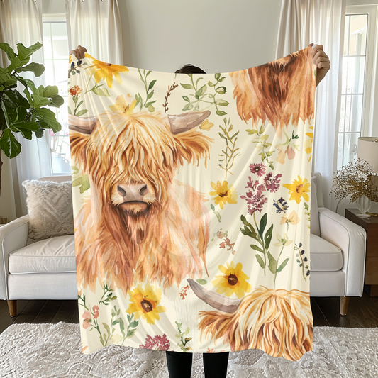Highland cow sunflower